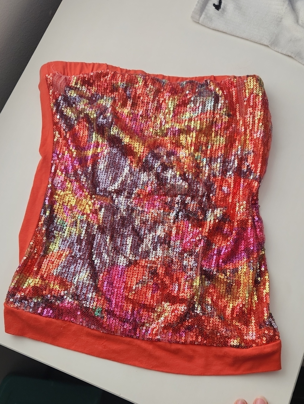 Rue21 Orange Sequin Strapless Top